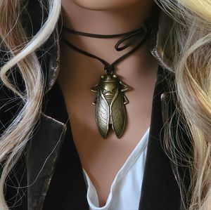 Anthro Insects Jewelry Antique Gold Bronze Cicada Pendant Hypoallergenic